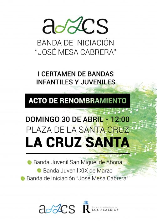 Cartel I Certamen de Bandas Infantiles y Juveniles Cruz Santa
